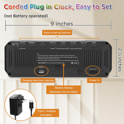 Peakeep snooze function offers a 9-minute extension
