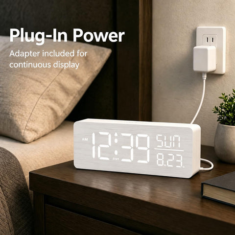 Peakeep wooden clock blends with bedroom decor and calm ambiance