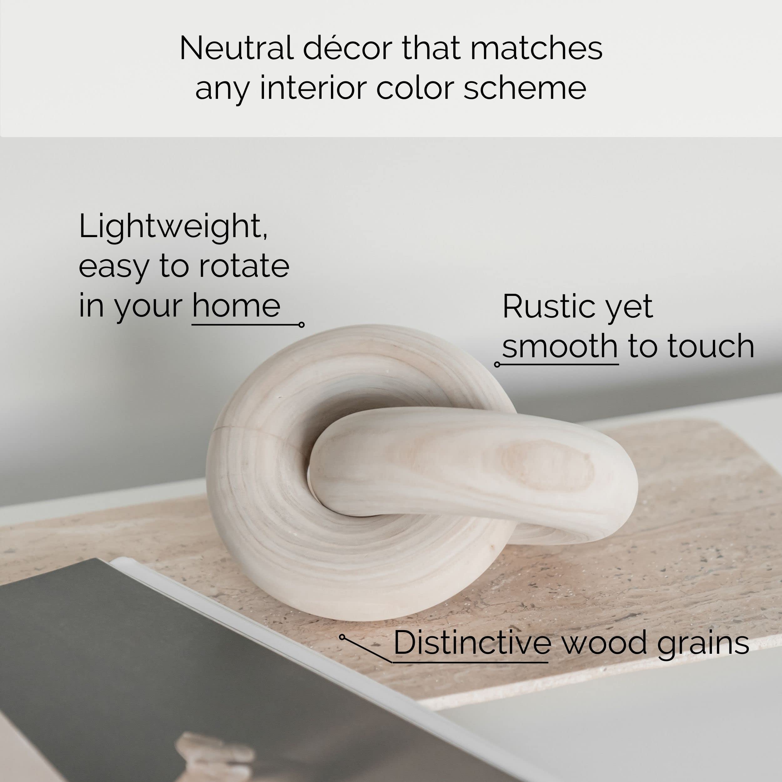 Peakoly Wood Knot Decor Natural chain link adds rustic charm to shelves.