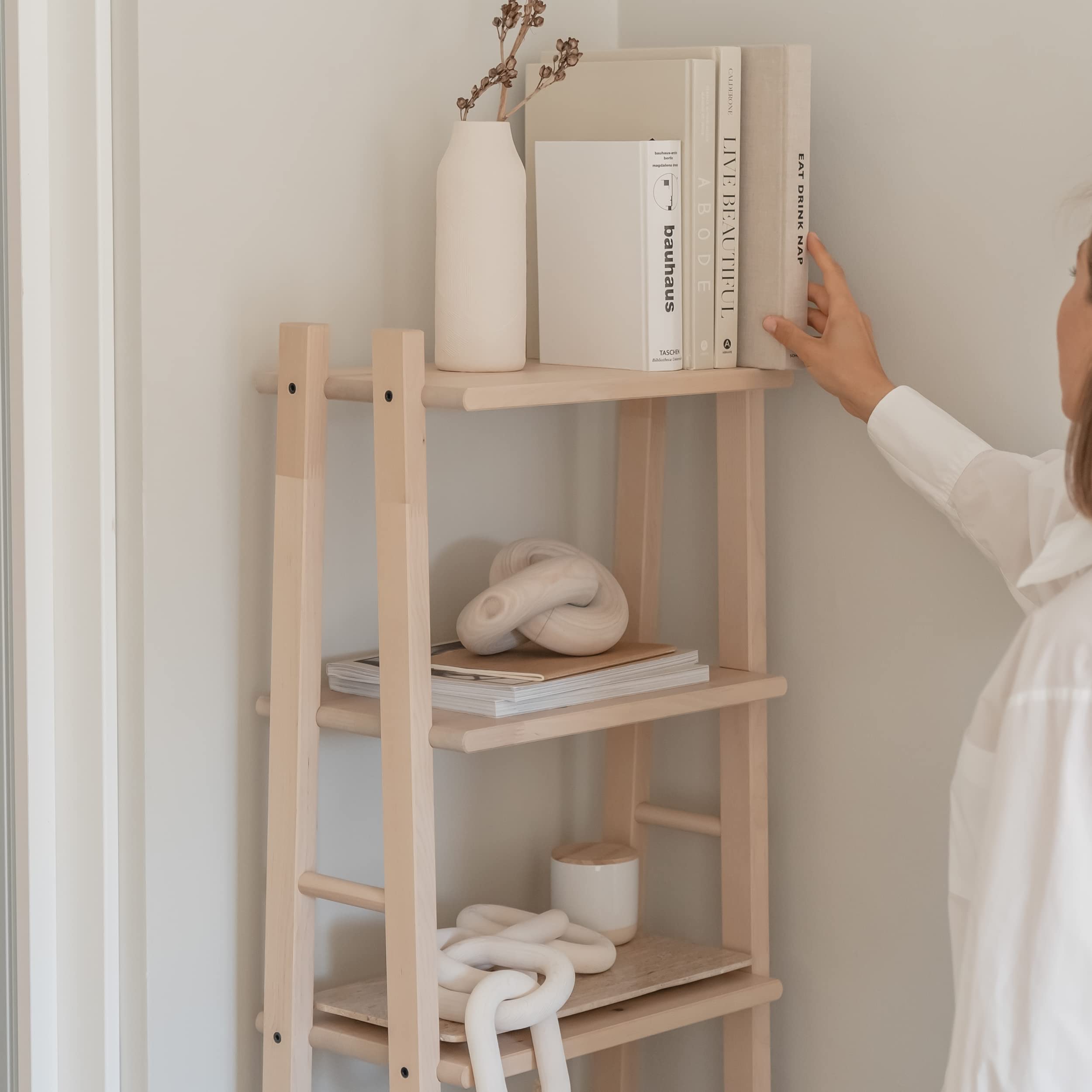 Peakoly Wood Knot Decor Natural console table decoration sits elegantly on surfaces.