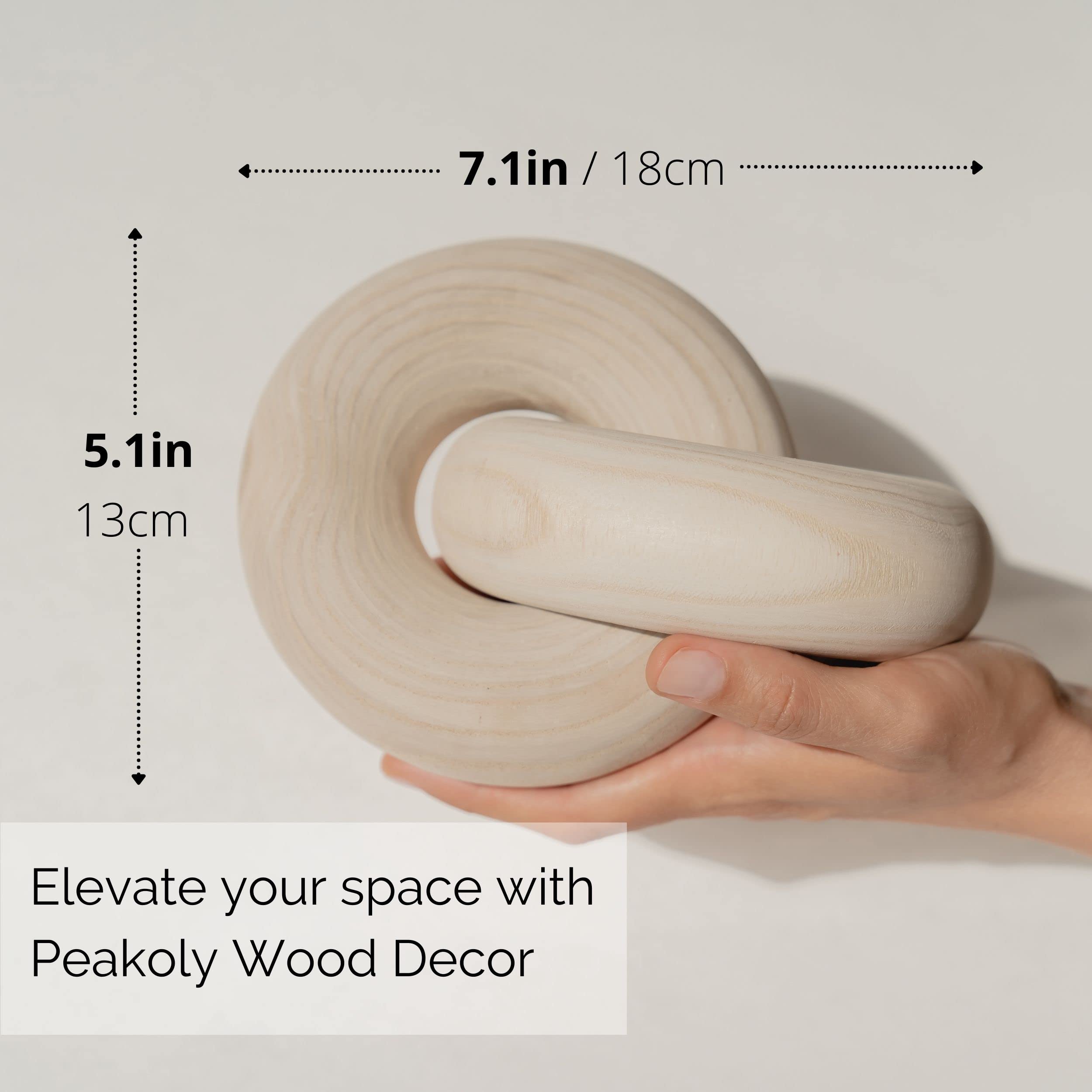 Peakoly Wood Knot Decor Natural shelves styling enhances texture and depth.