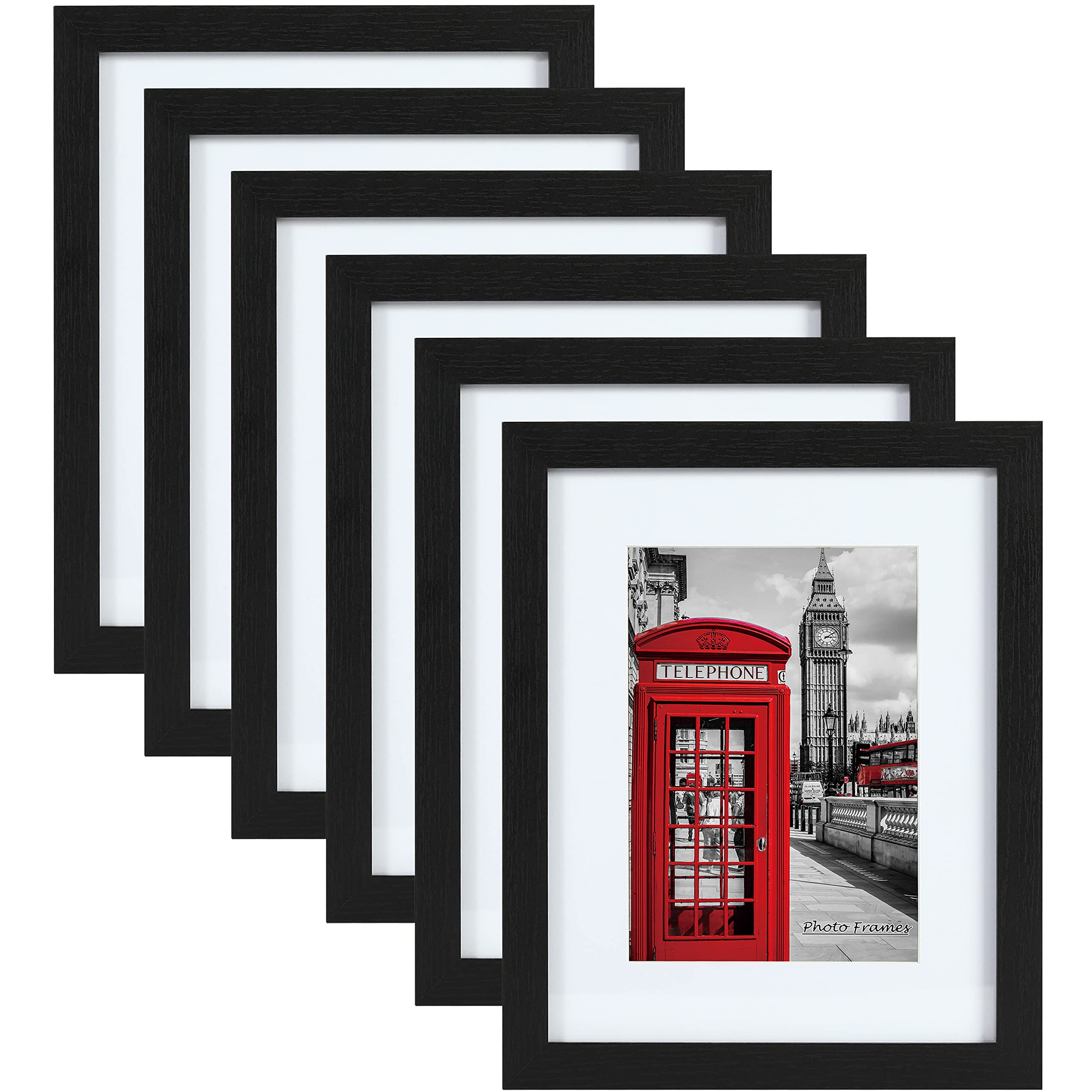 PEALSN 11x14 frame set front view in black woodgrain for wall display