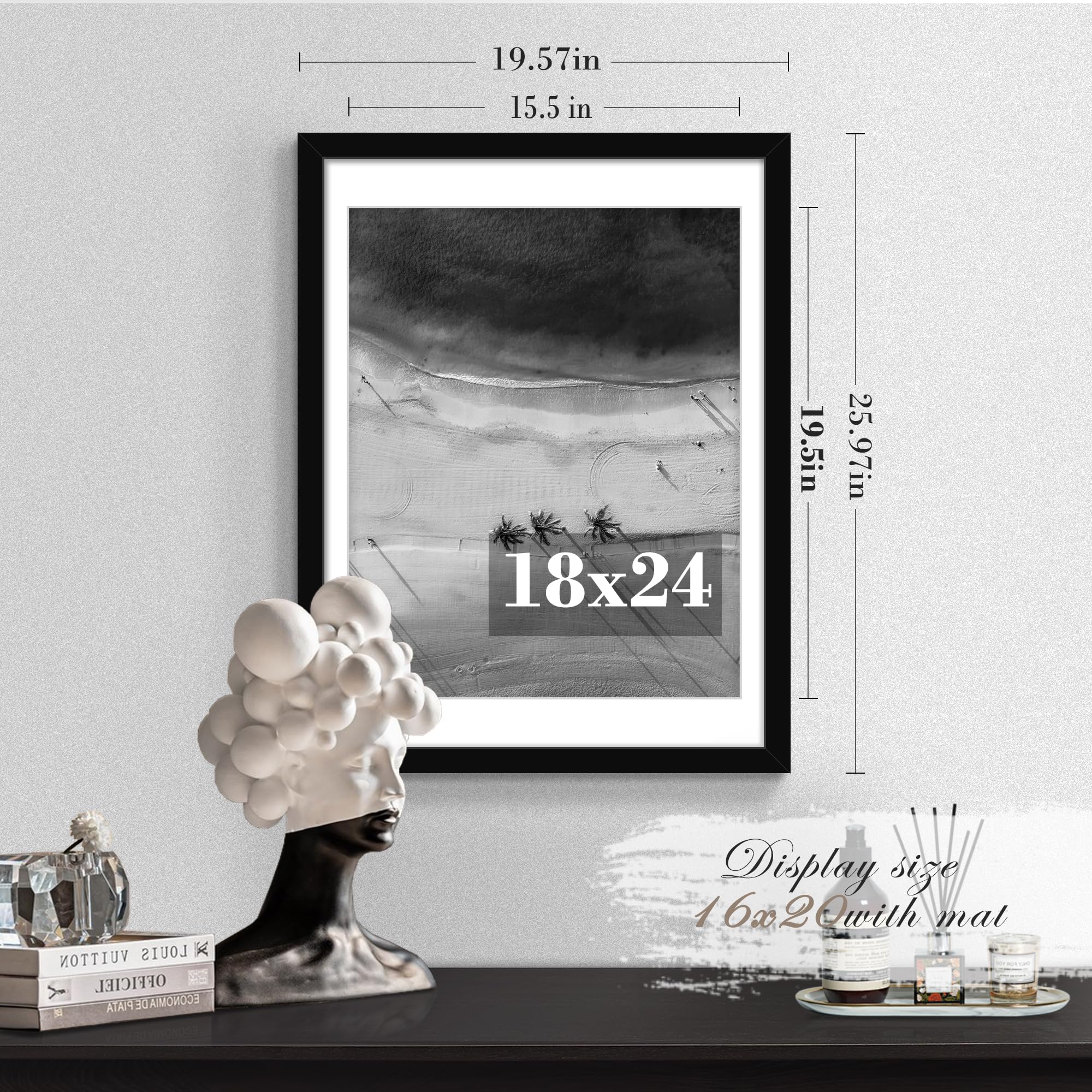 PEALSN 18x24 frame front panel protects artwork with clarity.