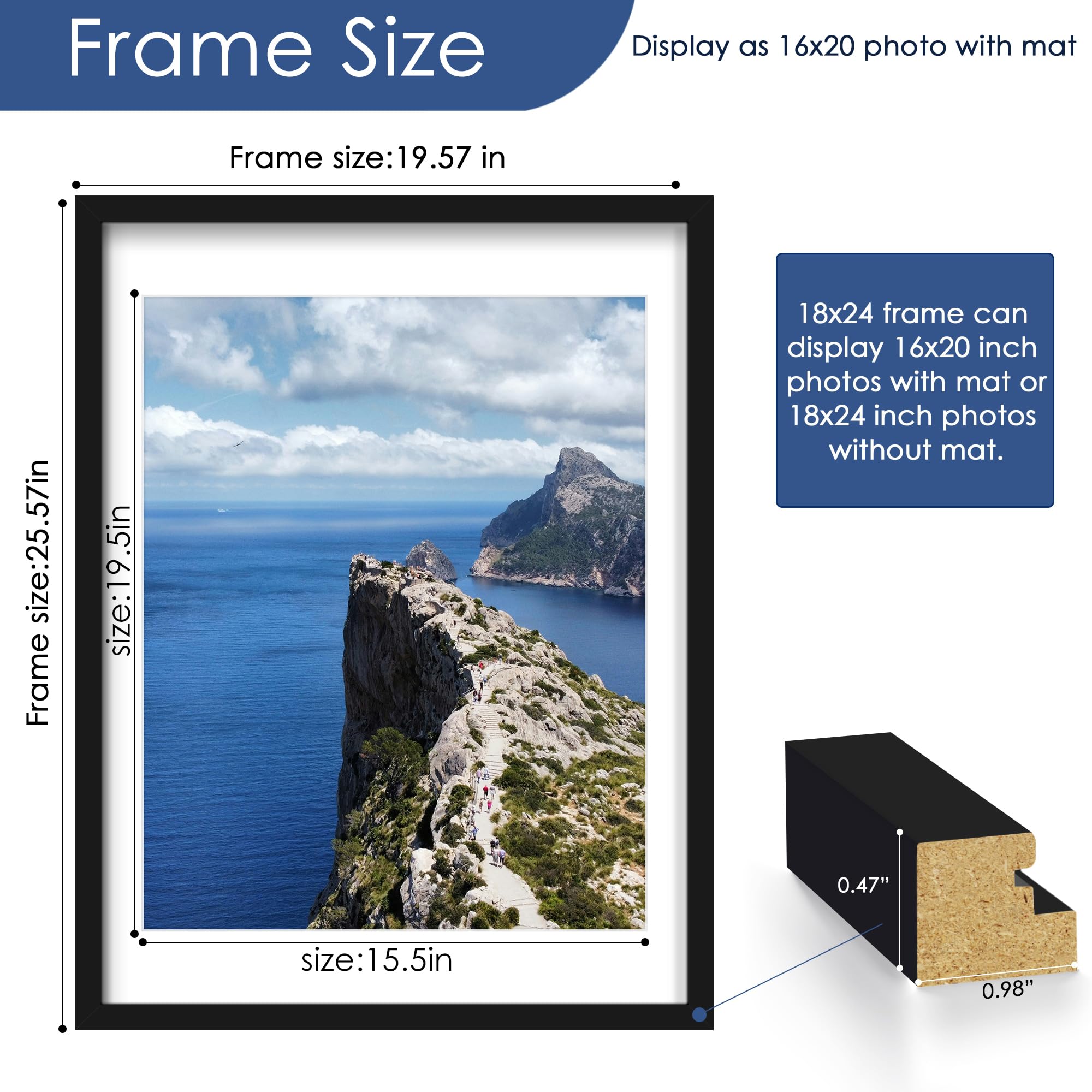 PEALSN 18x24 unmatted frame showing a full poster for bold wall impact.