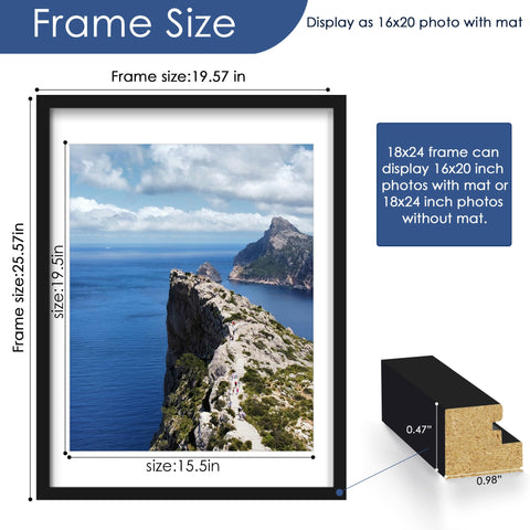 PEALSN 18x24 unmatted frame showing a full poster for bold wall impact.