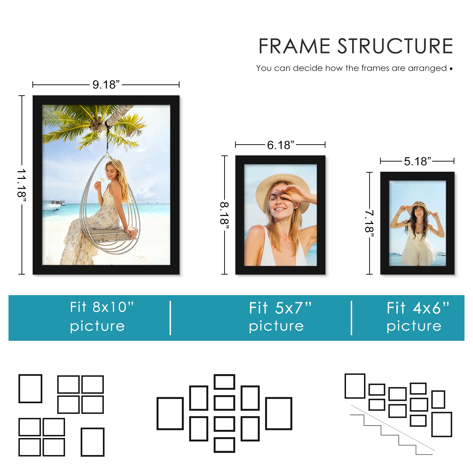 PEALSN collage frame 4x6 collection presents photos attractively.