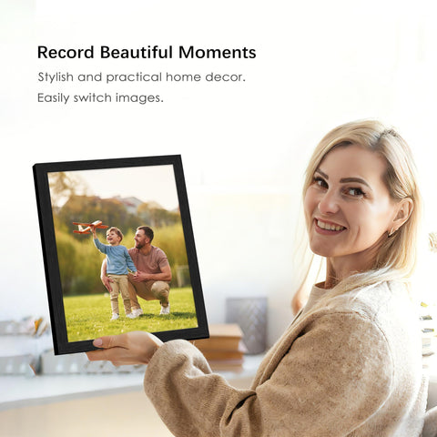 PEALSN slim-profile frames work on desks or mantels.