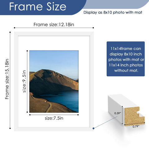 PEALSN 11x14 frame without mat centers a large photo.