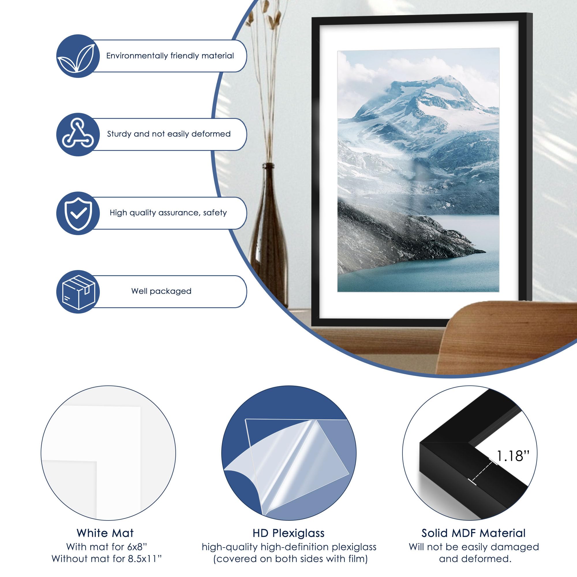 PEALSN frame mounted horizontally or vertically for galleries