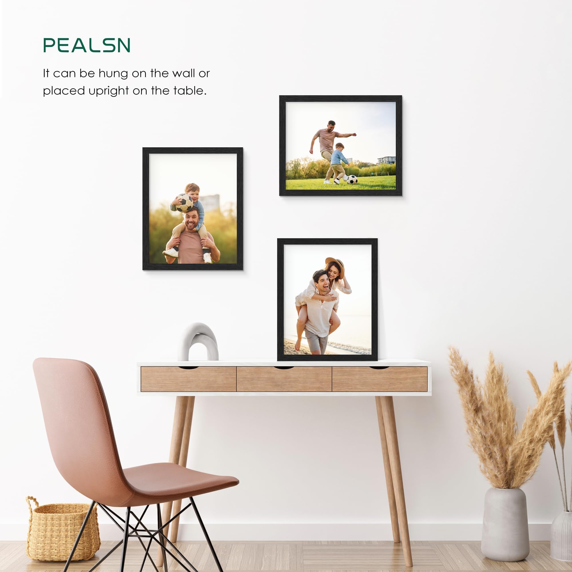 PEALSN matte black woodgrain 8x10 frame adds warm, modern style.
