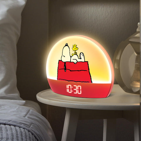Peanuts Snoopy Sunrise Alarm Clock ideal for all ages seeking a friendly wake-up