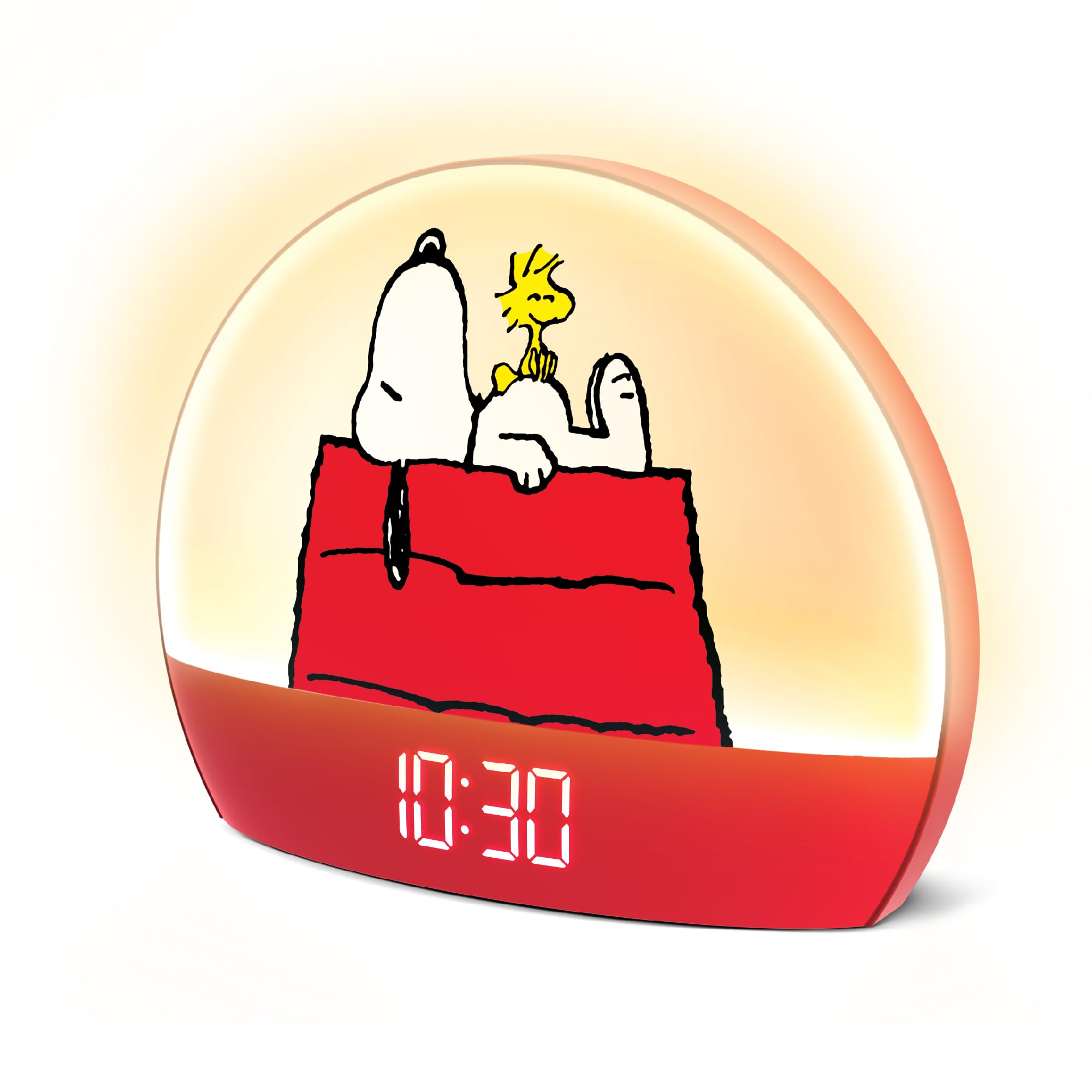 Peanuts Snoopy Sunrise Alarm Clock LED display clearly shows time date and temperature
