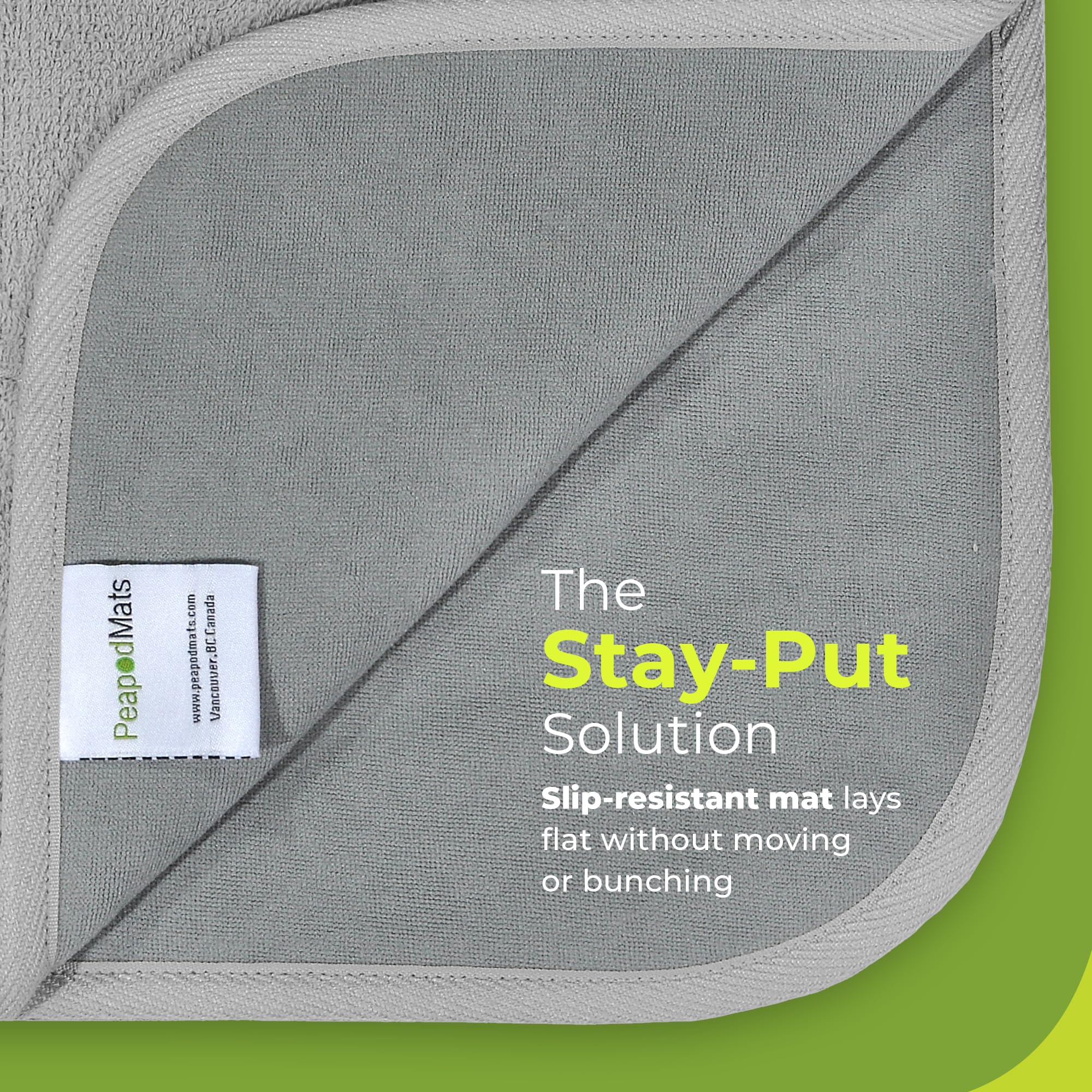 PeapodMats secure placement flat bed demonstrates no movement overnight.