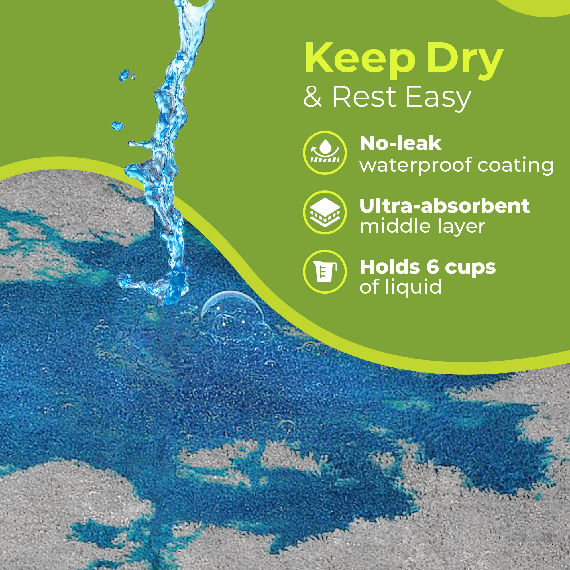 PeapodMats waterproof underpad closeup highlights durable, protected bedding.