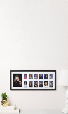 Pearhead School Years frame black frame with white matting for a clean look.