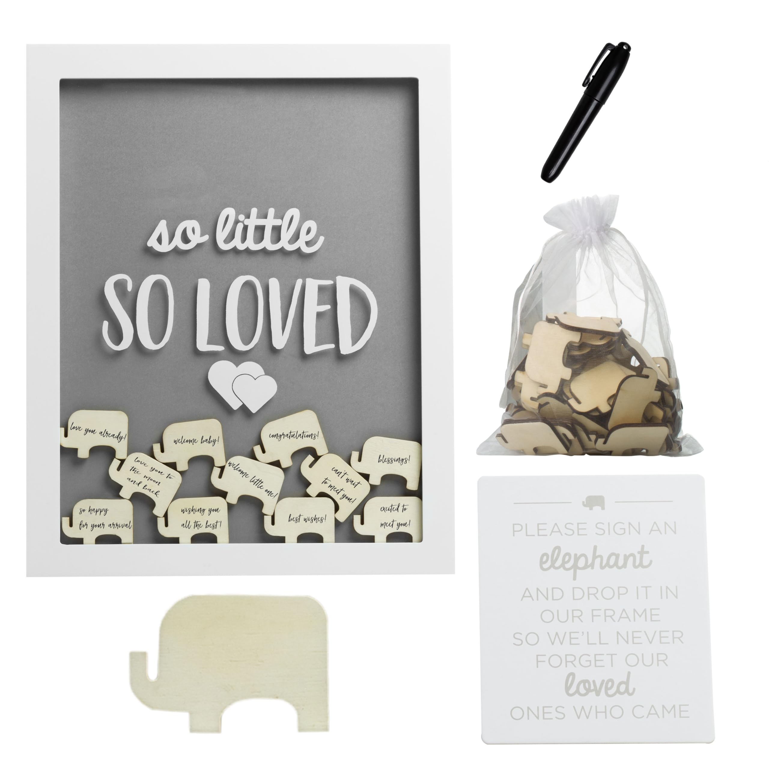 Pearhead so little so loved frame with elephant tokens for a lasting keepsake display.