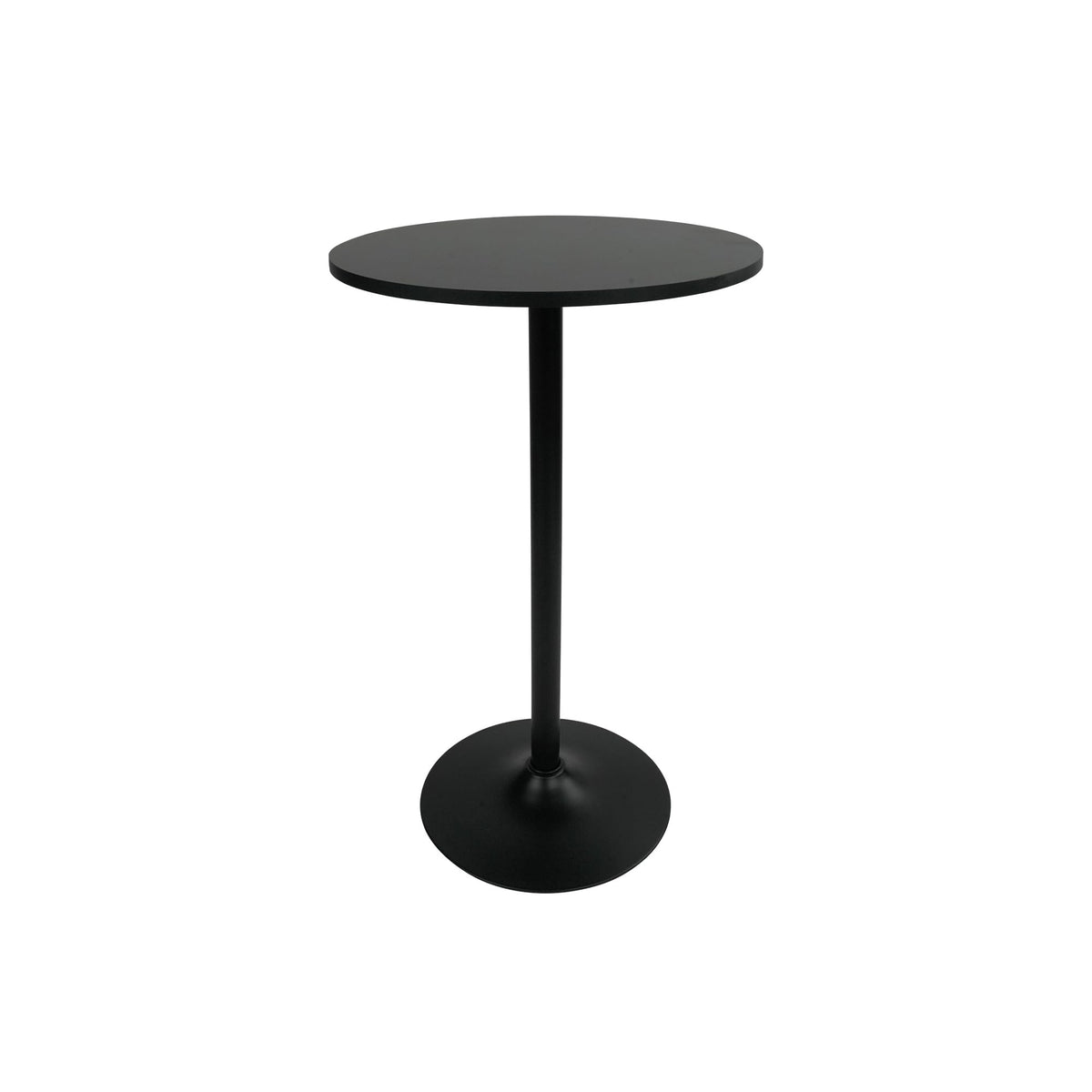 Pearington Santina round bar table with black top enhances compact social spaces.