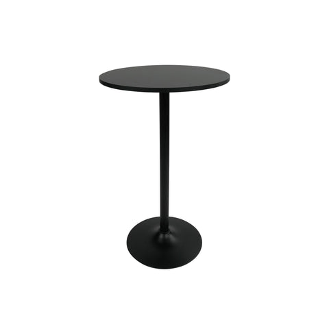 Pearington Santina round bar table with black top enhances compact social spaces.
