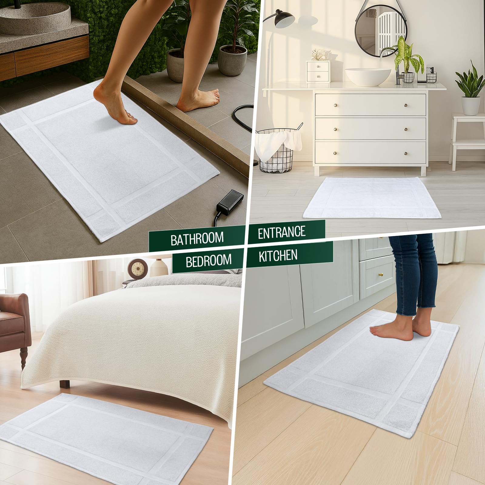 Pearl Linens white bath mats add hotel-style luxury to daily routines.