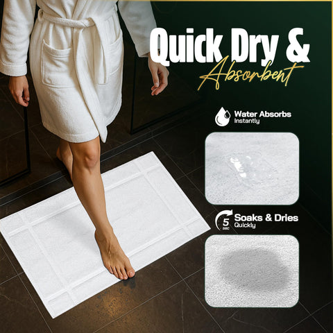 Hotel-quality Pearl Linens mat dries quickly after use