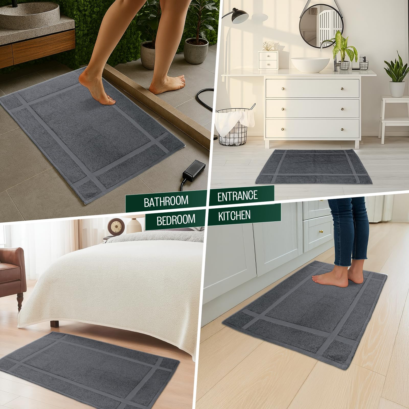 Pearl Linens 6-pack setup adds coordinated bathroom style.