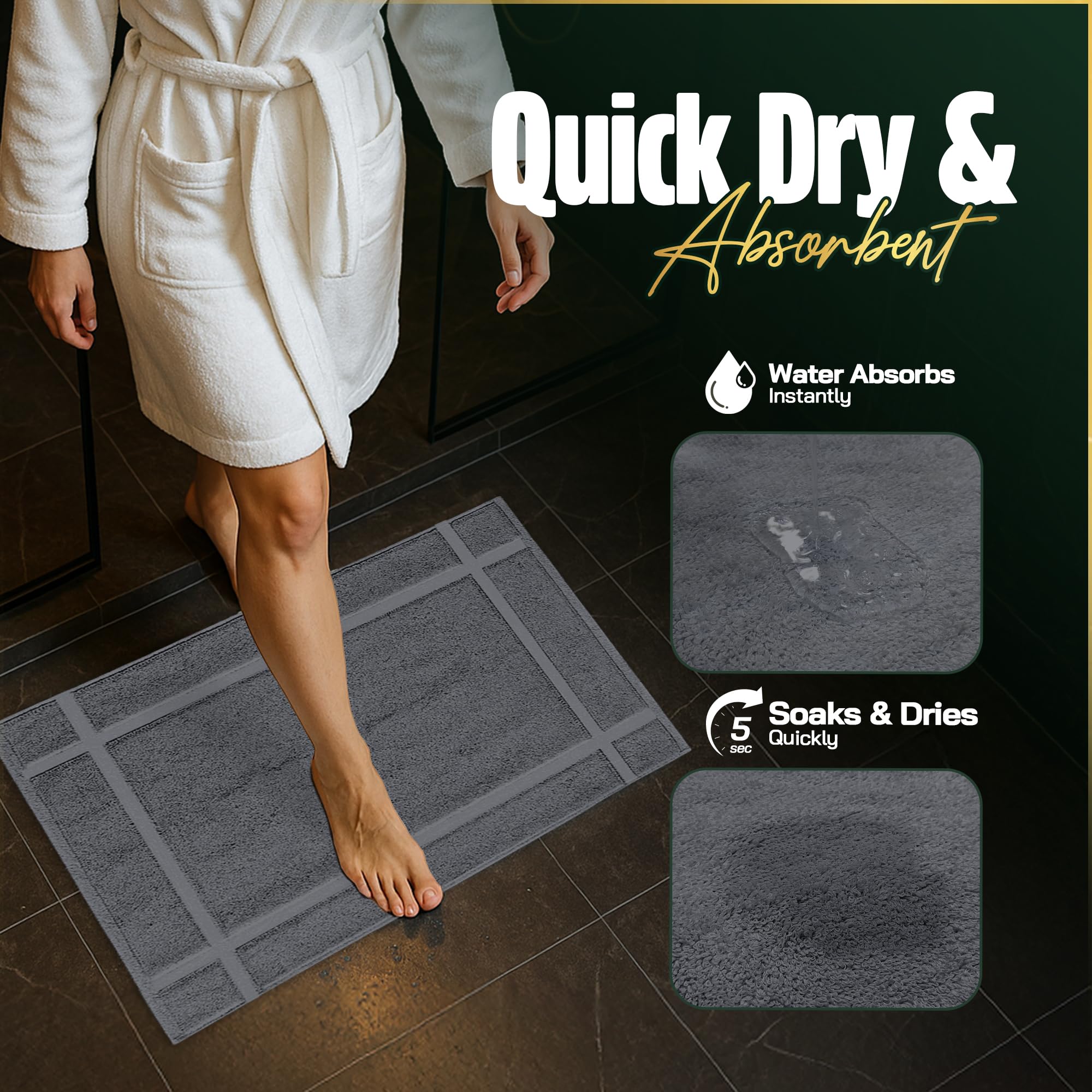 Pearl Linens machine washable bath mat for easy care and maintenance.