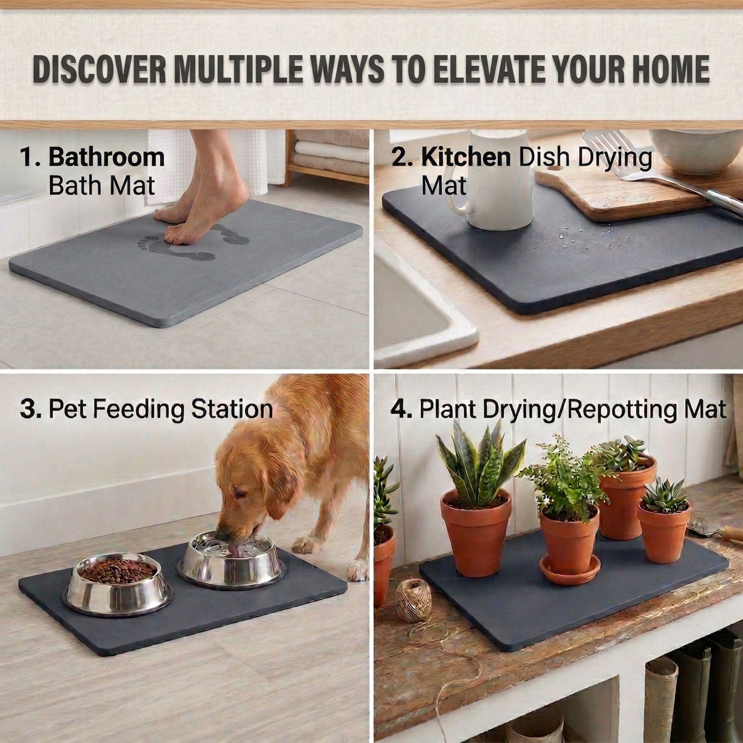Pebble Nest Stone Bath Mat is eco-friendly and versatile.