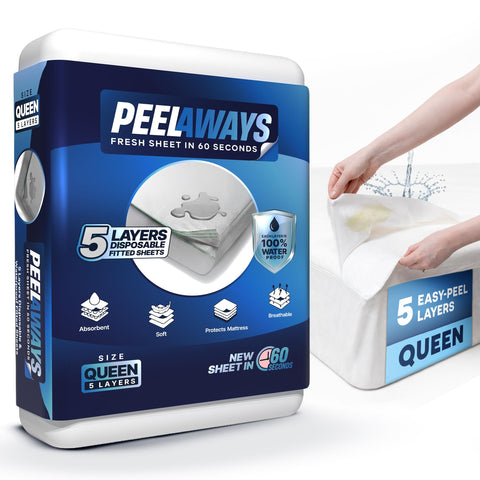 PEELAWAYS 5-layer disposable bed sheets bundle for easy care and hygiene
