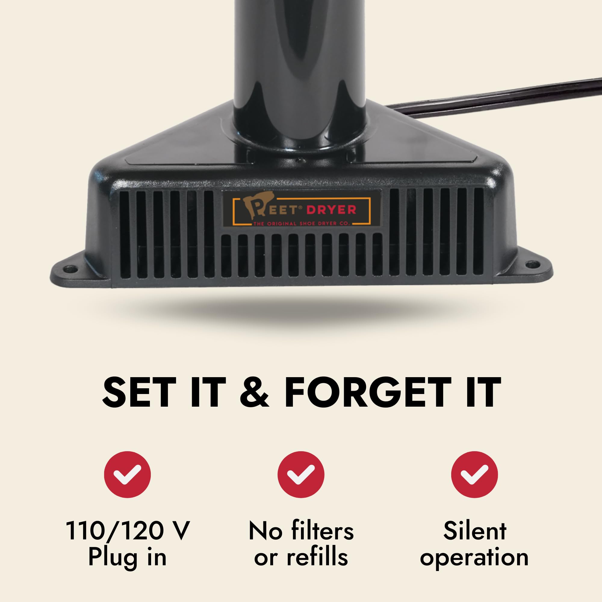 PEET dehumidifier rod operating with ultra-quiet performance