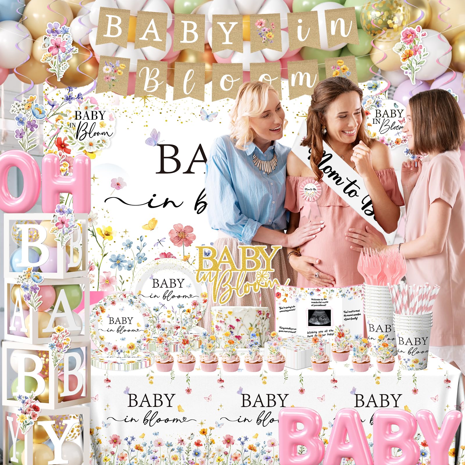 Peghoqu Baby in Bloom latex balloons in four colors keep celebration vibrant