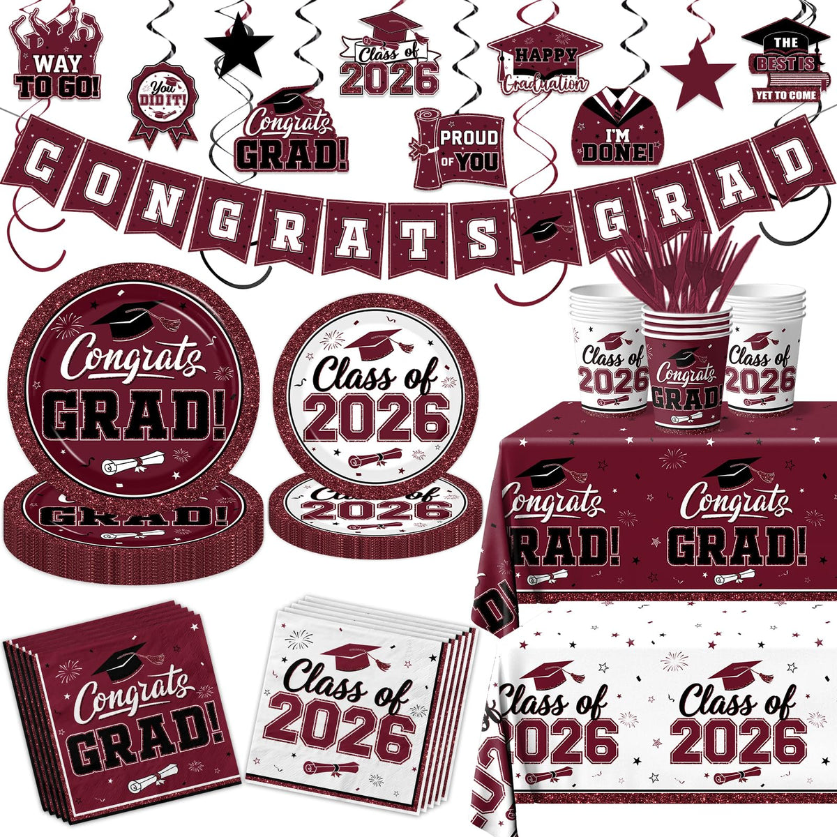 Peghoqu Congrats Grad banner for graduation decor