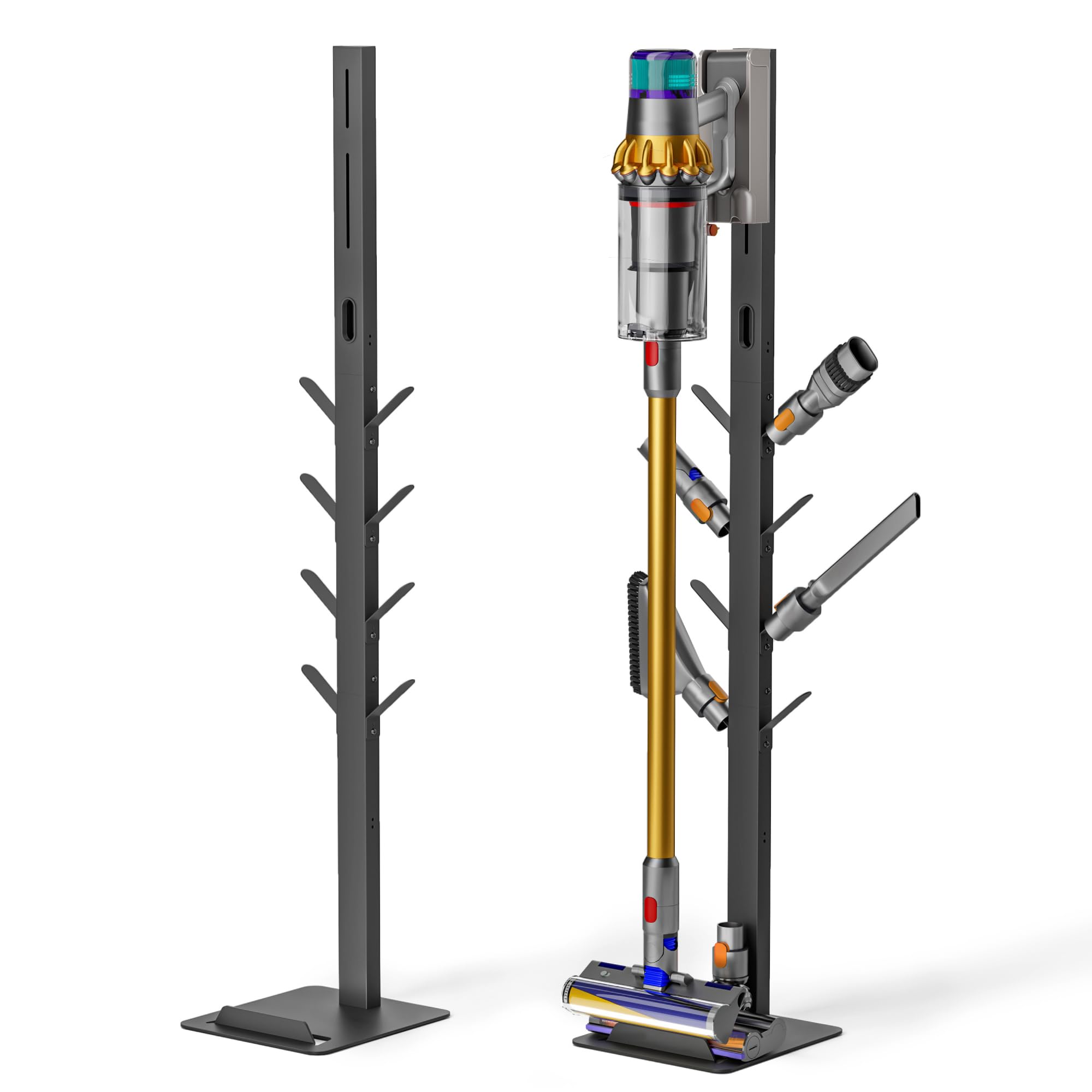 PEGZONE vacuum stand showing Dyson G5 compatibility for organized storage