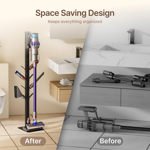 PEGZONE vacuum stand has a space-saving design for small rooms
