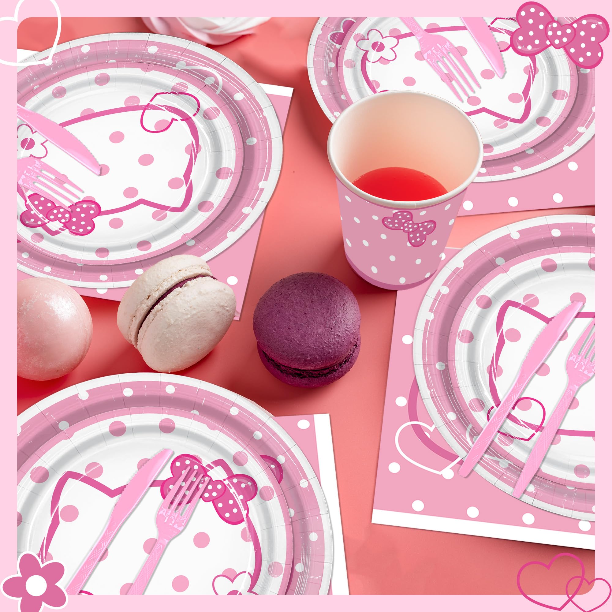 Peiking pink kitten napkins add cute decor and mess control.