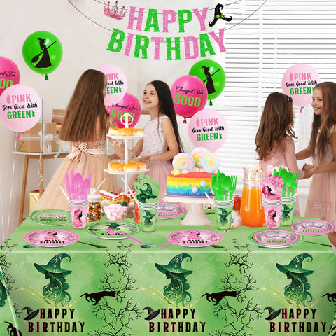 Pekeng pink-green birthday kit cups support mess-free serving.