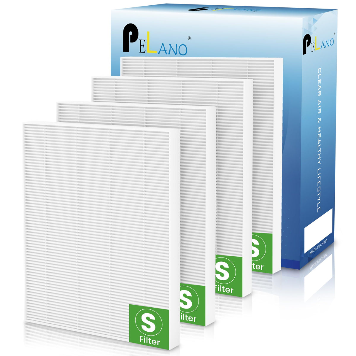 Pelano C545 HEPA S four-pack front view for quick air purification