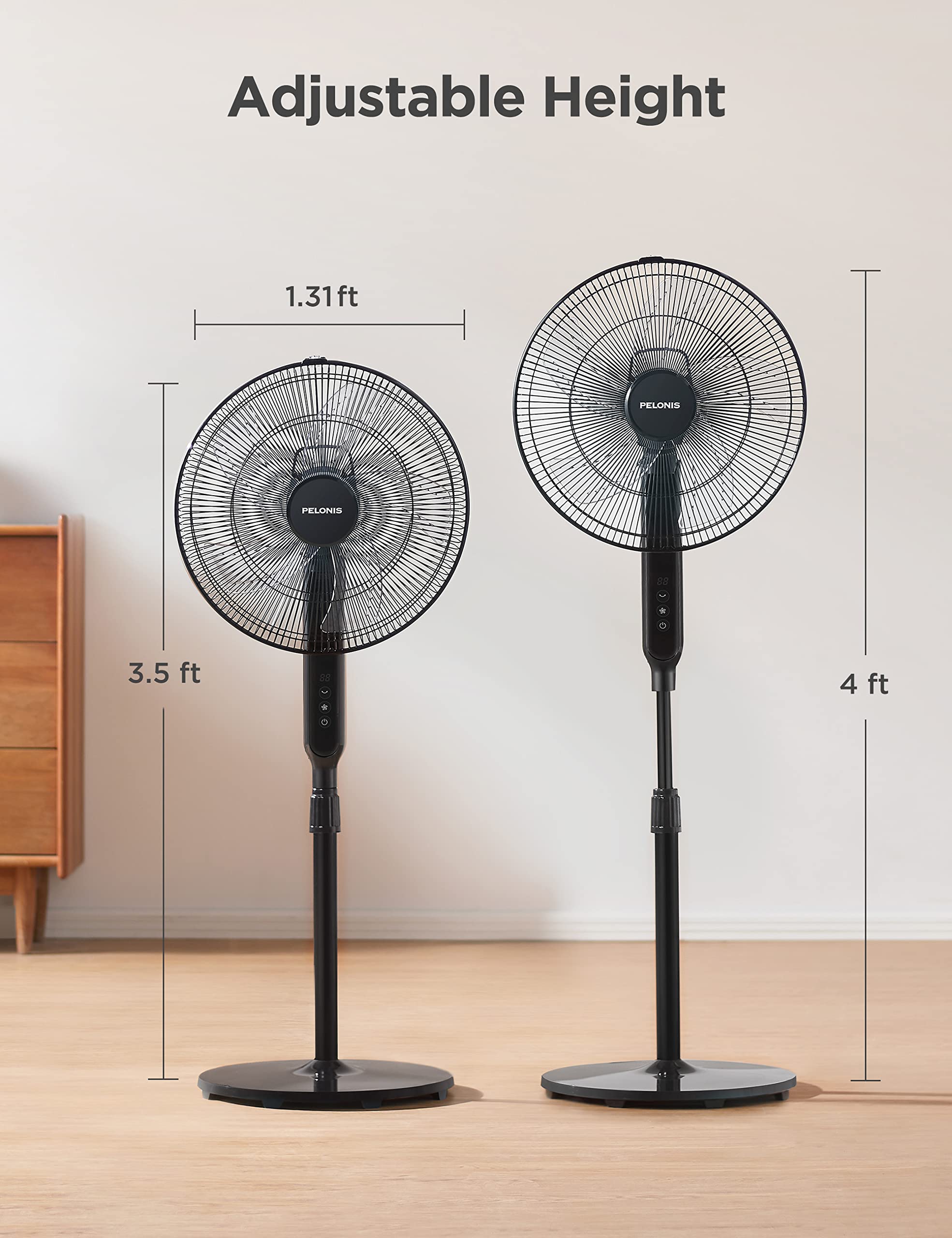 Pelonis 16-hour timer feature for scheduled cooling