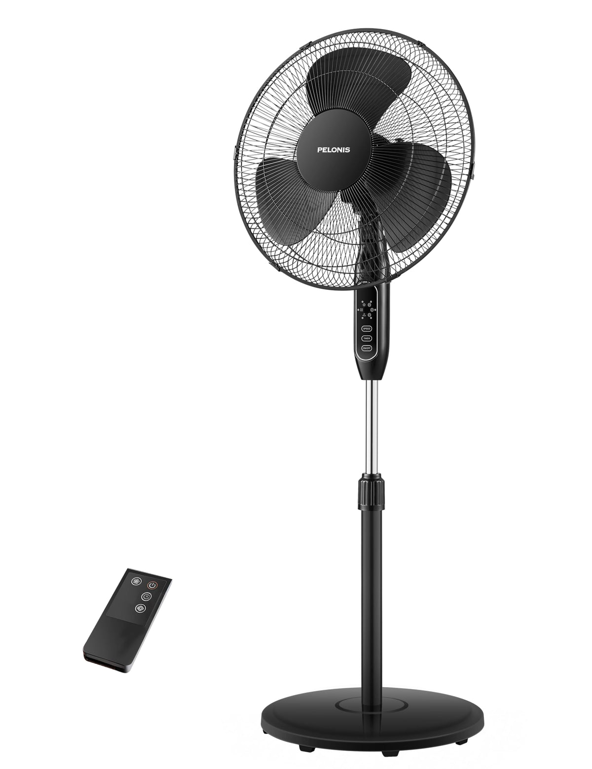 PELONIS 16-inch pedestal fan with remote for easy living room cooling
