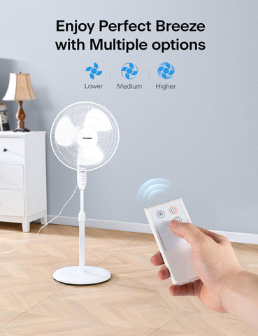 PELONIS fan tilt head directing airflow exactly where needed.