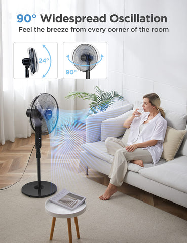 Pelonis 16-inch remote control in use for convenient operation