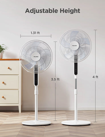 Pelonis height adjustment feature, flexible placement for sofa or bed.