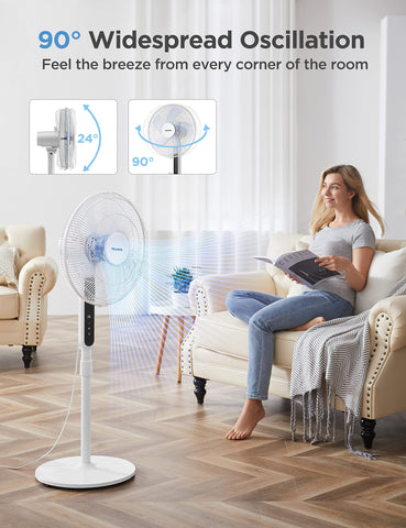 Pelonis LED display on the fan, quick status checks at a glance.