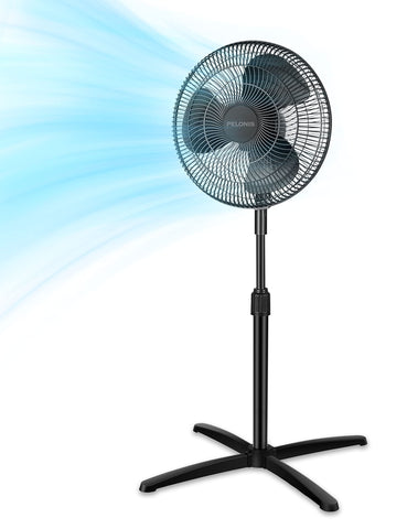 Pelonis 16inch pedestal fan front view for bedroom cooling
