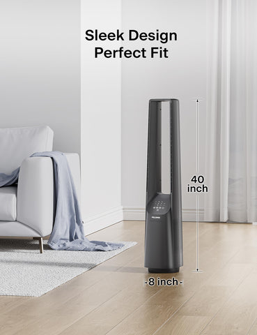PELONIS 40 inch bladeless fan conch duct design directing air for broad coverage