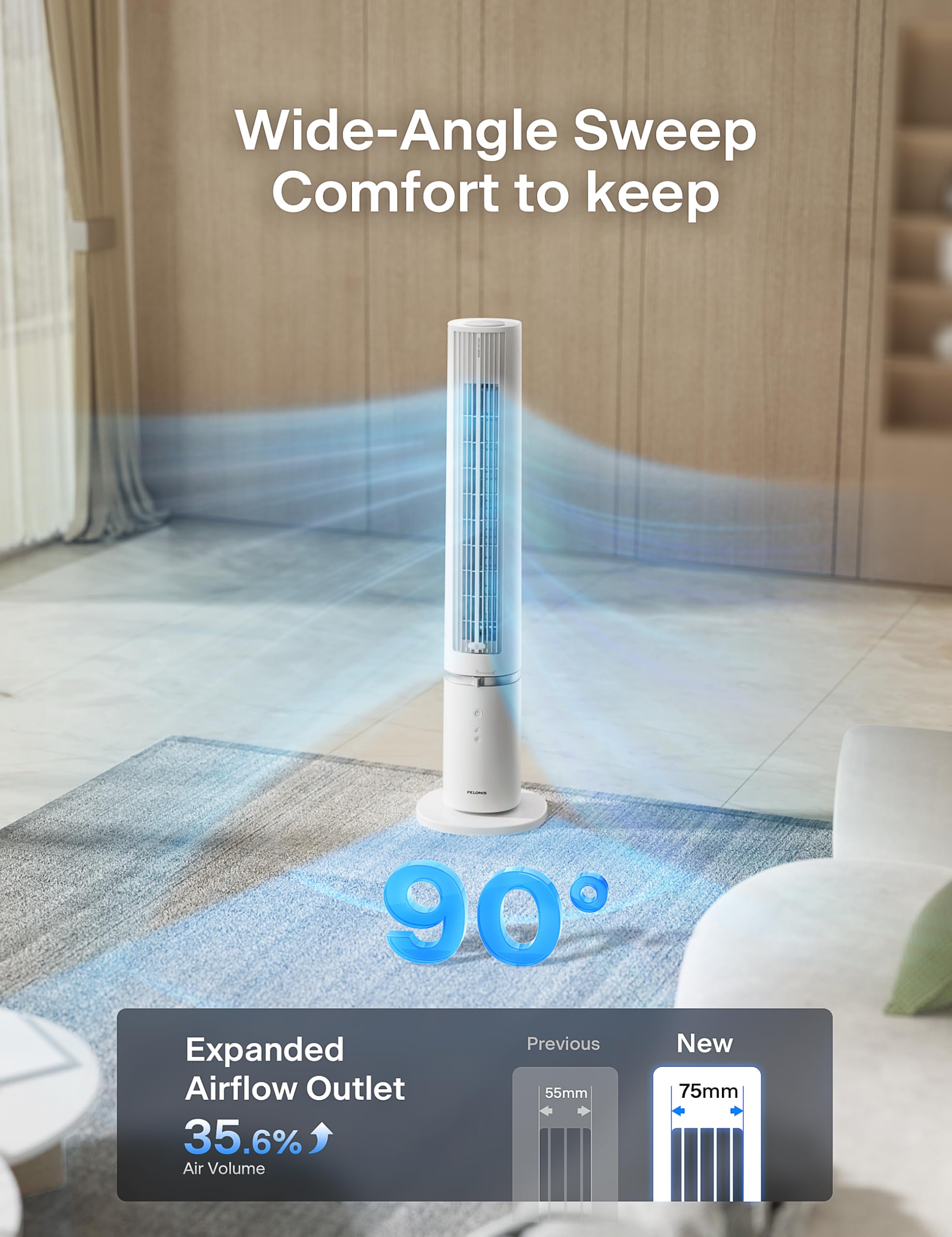 Pelonis remote magnetic control allows convenient operation from any angle