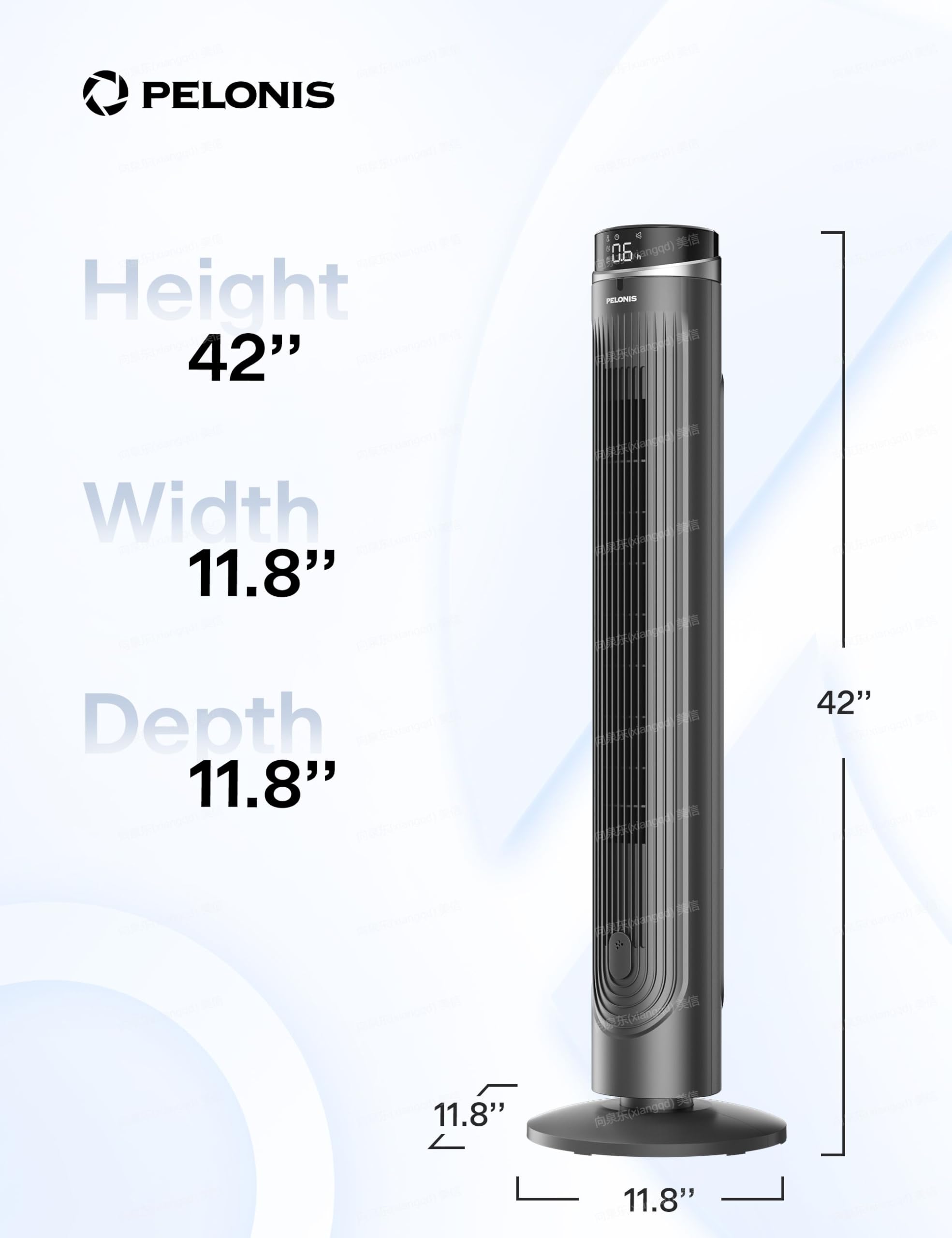 Pelonis tower fan ideal for bedroom use and compact spaces