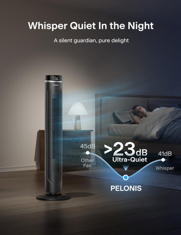 Pelonis quiet operation at 23 dB suitable for bedrooms and work areas