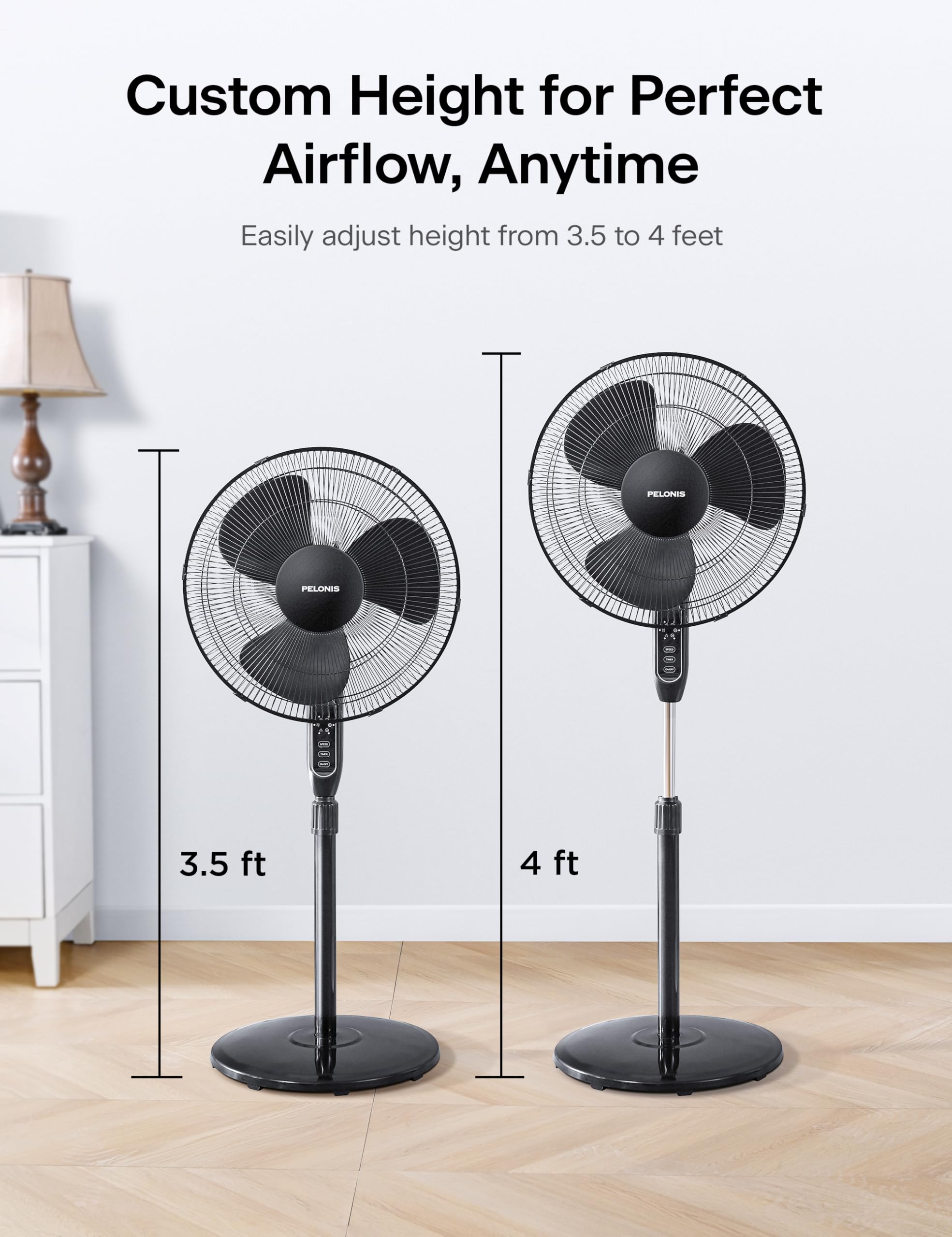 PELONIS 7-hour timer enables scheduled cooling