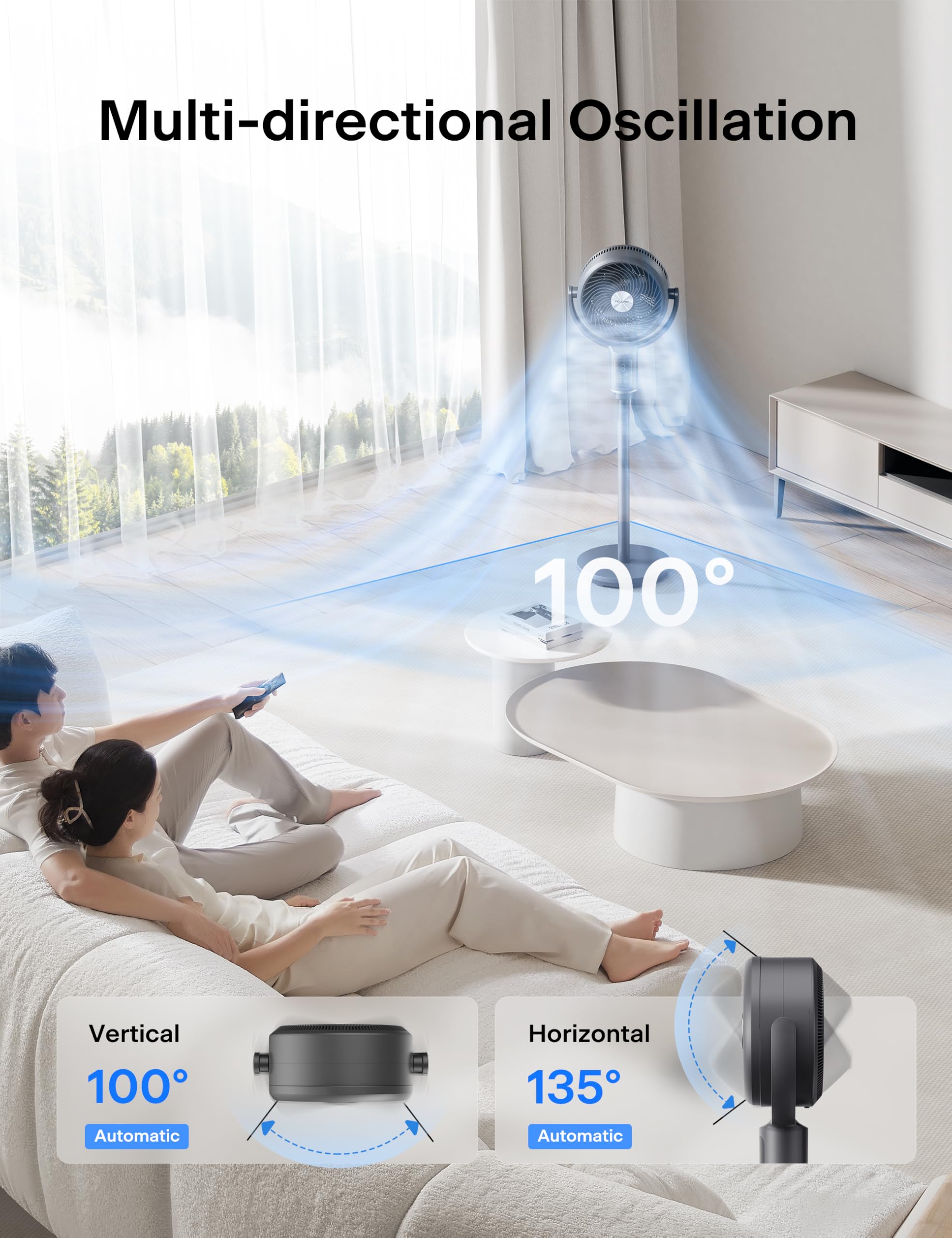 PELONIS AeroFan 9-hour timer for scheduled cooling