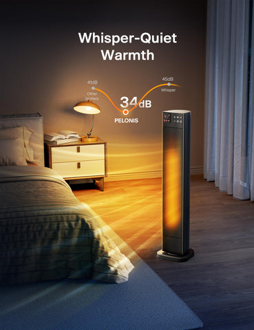 Timer feature on the Pelonis heater allows scheduling warmth for the day.
